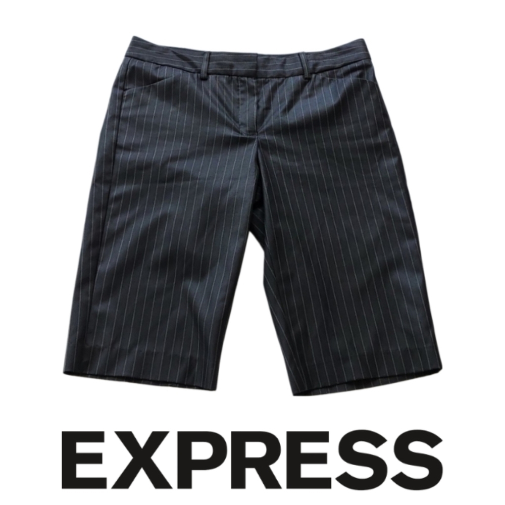 Express Vintage Editor Pinstripe Dress Shorts